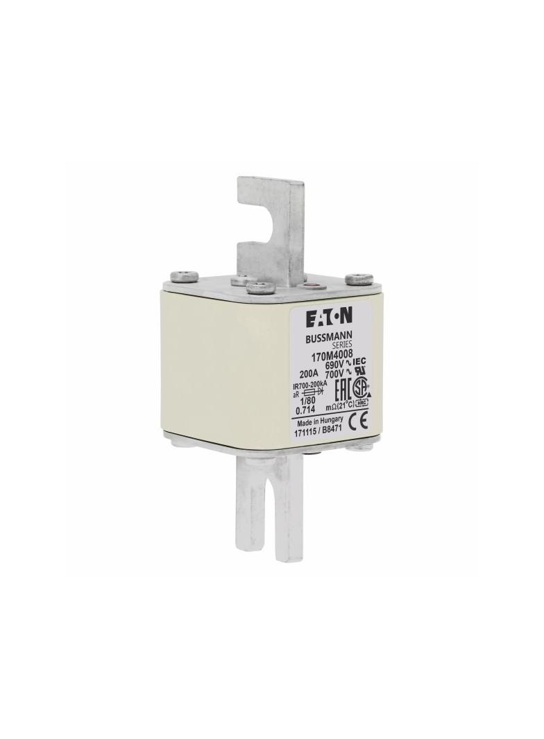 200A 690V 1/80 aR INDICATOR FUSE Wkładka szybka 200A AC 690V DIN 1 53x53x108 mm aR DIN, 170M4008 EAT