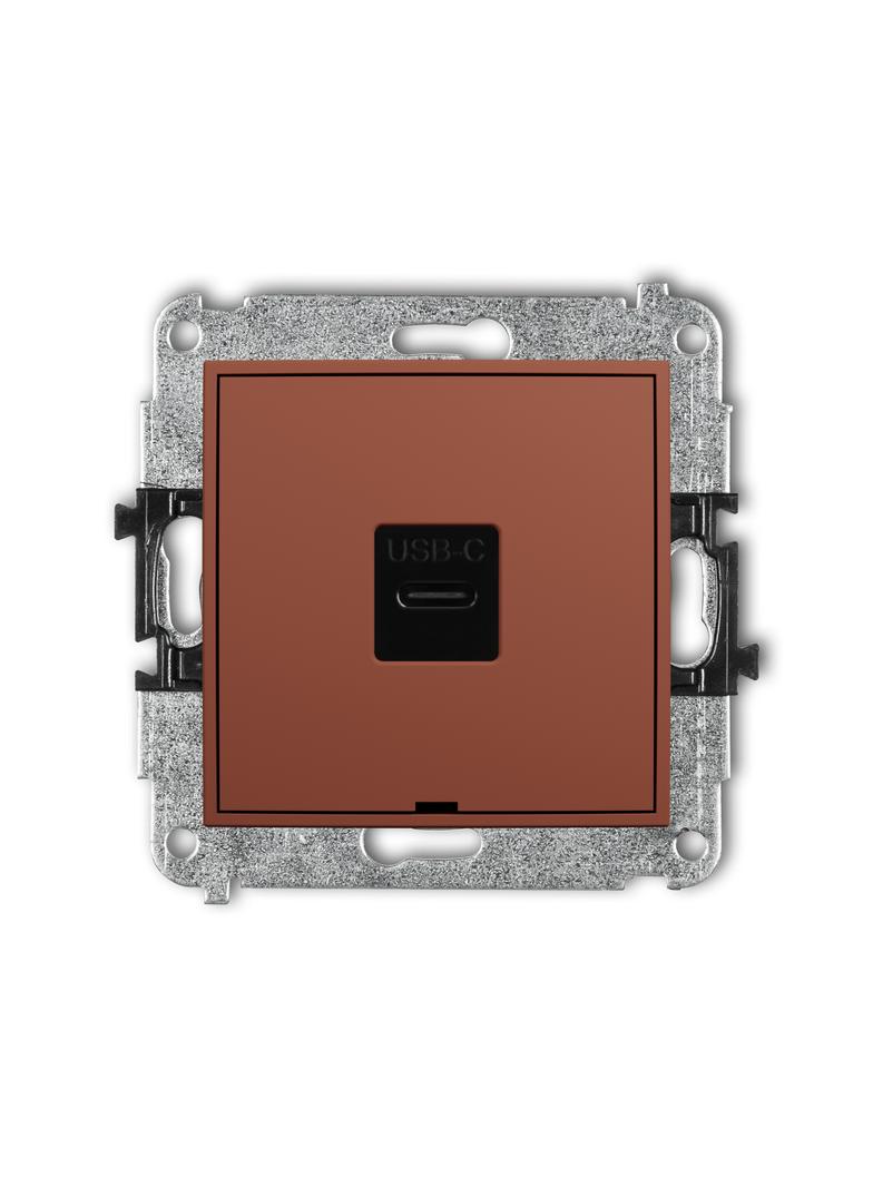 ICON Gniazdo pojedyncze 1xUSB typ C-C terakota 63IGUSBBO-7 KARLIK