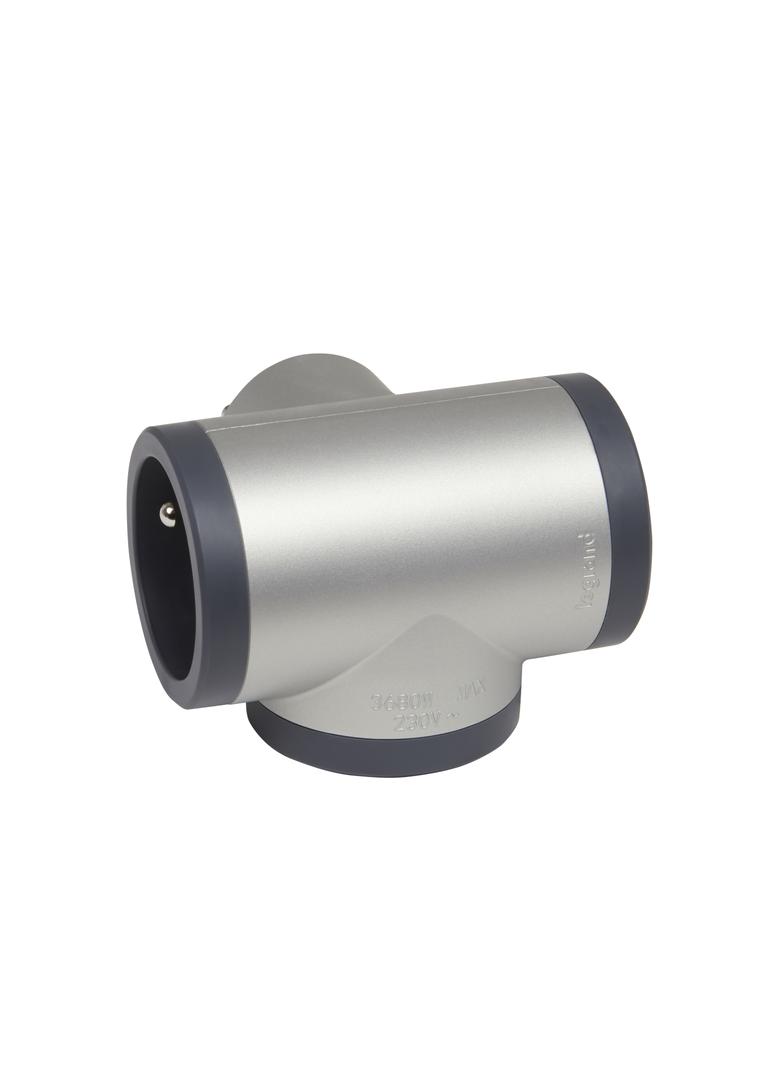 Rozgałęźnik 3-Gniazdowy Z/U Aluminium/Grafitowy Helmo 049438 LEGRAND