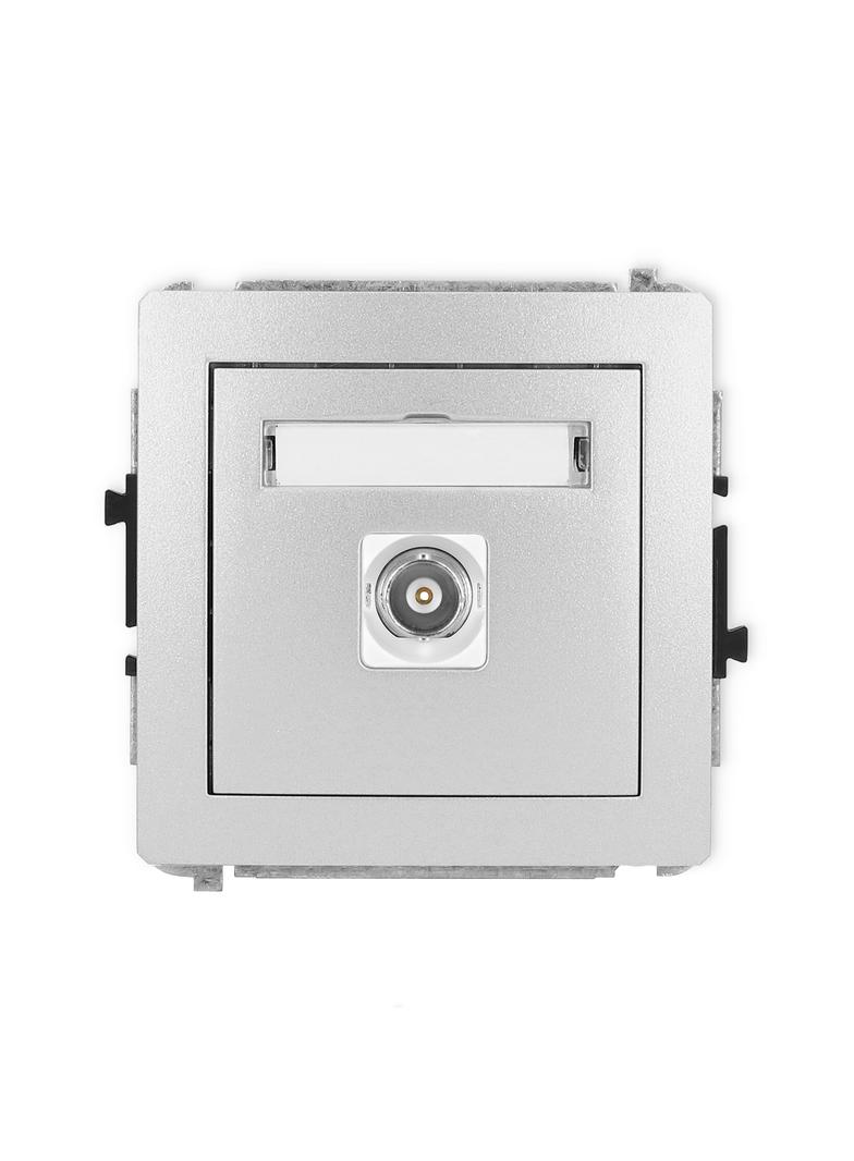 DECO Mechanizm gniazda pojedynczego BNC srebrny metalik