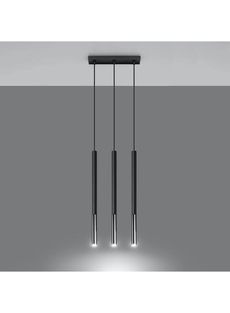 Lampa wisząca MOZAICA 3L czarny/chrom