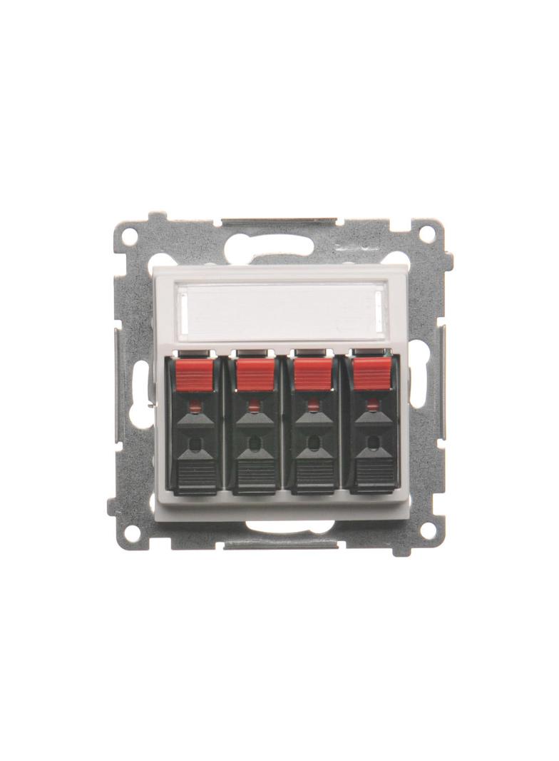 Simon 54 Gniazdo głośnikowe 4-krotne Przekrój przewodów dla wejścia i wyjścia 25 mm2 biały