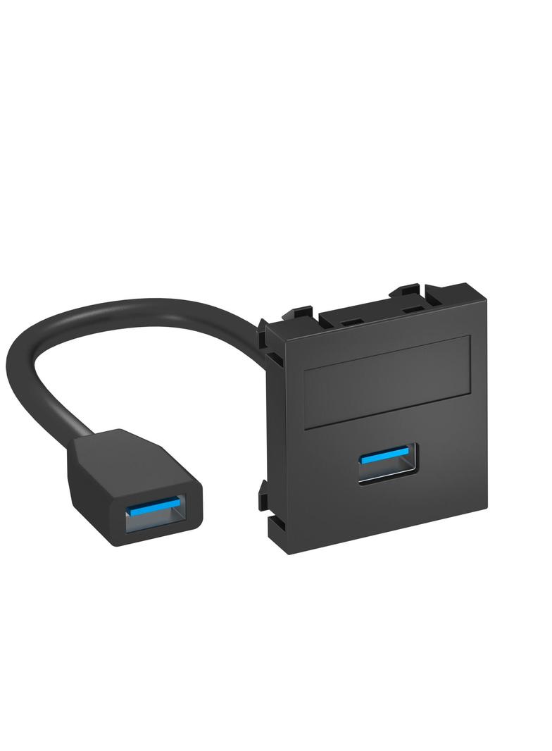 MTG-U3A F SWGR1, Wspornik multimedia USB 3.0 A-A, z kbl., gn.-gn.