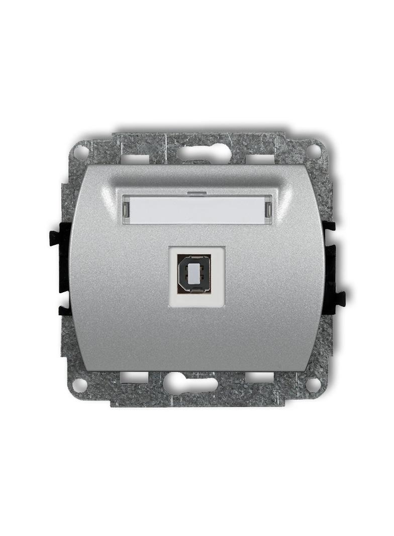 TREND Mechanizm gniazda pojedynczego USB A-B 2.0 srebrny metalik