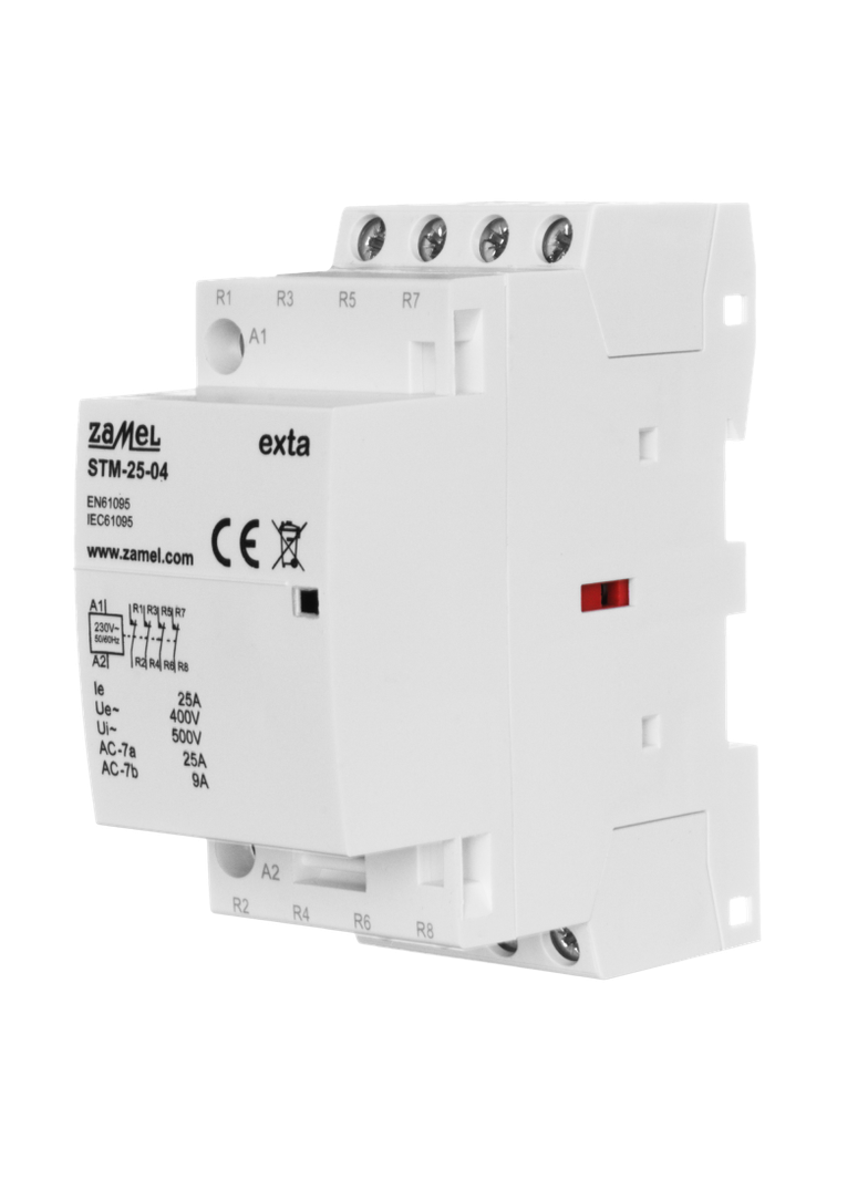 STYCZNIK MODUŁOWY INSTALACYJNY 25A, 4xNC, 230V AC, TYP: STM-25-04