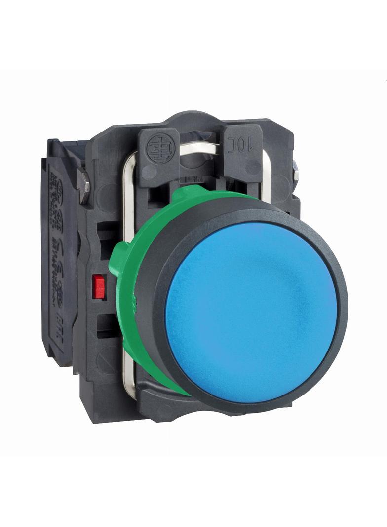 Harmony XB5 Niebieski przycisk kompletny fi22 samopowrotn. 1Z+1R nieoznakowany XB5AA65 Schneider