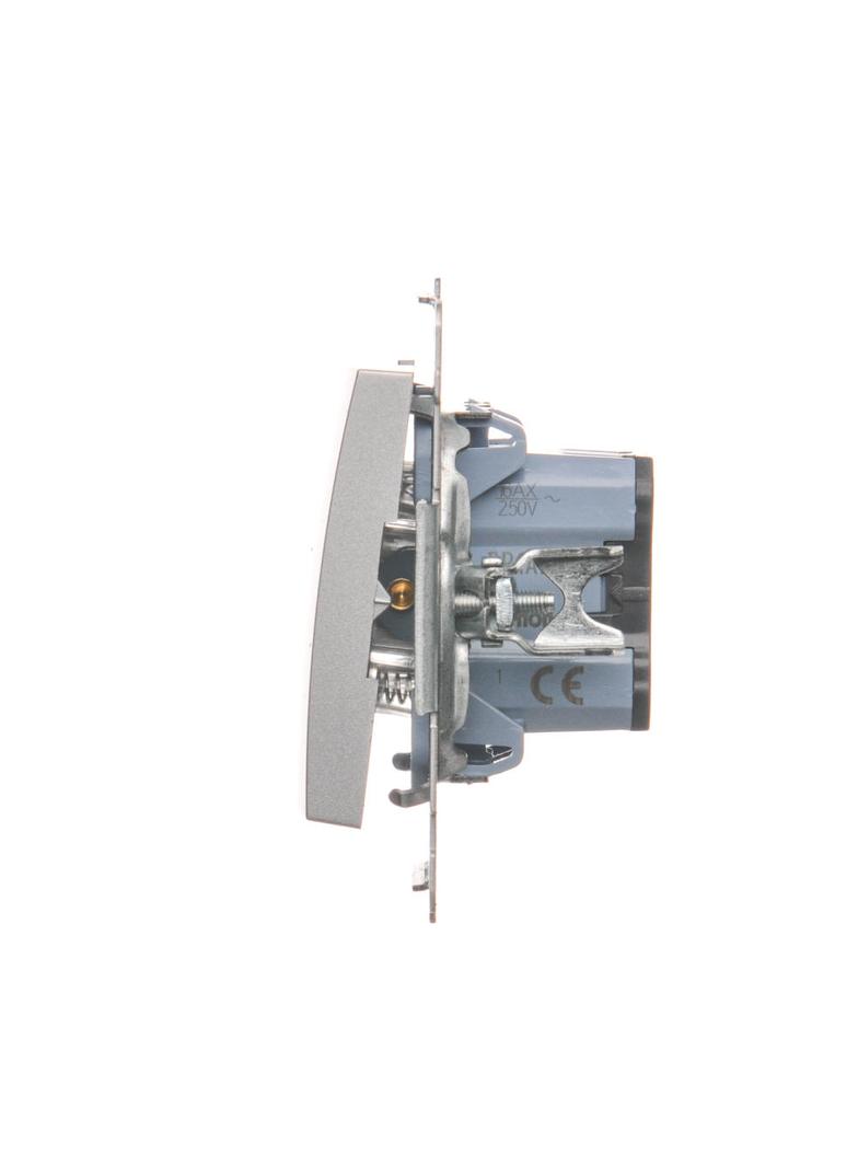 Simon 54 Przycisk pojedynczy zwierny bez piktogramu 16A z. śrub. srebrny mat