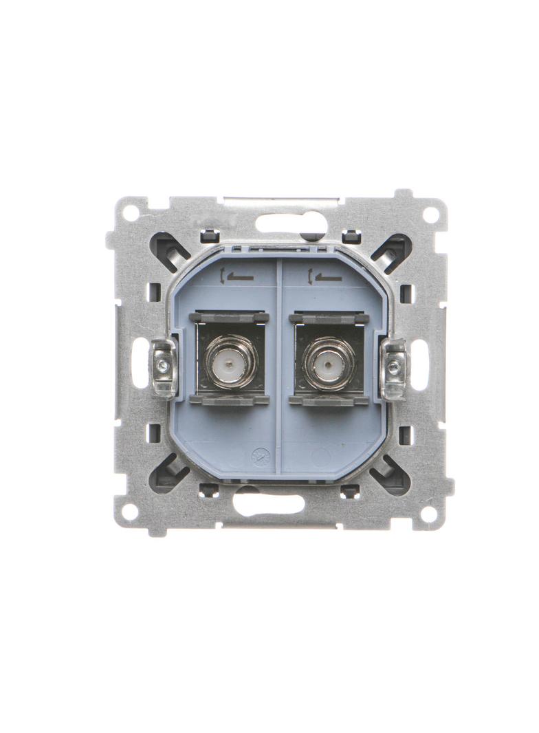 Simon 55 Gniazdo antenowe typu /F/ podwójne Do instalacji indywidualnych Grafitowy mat