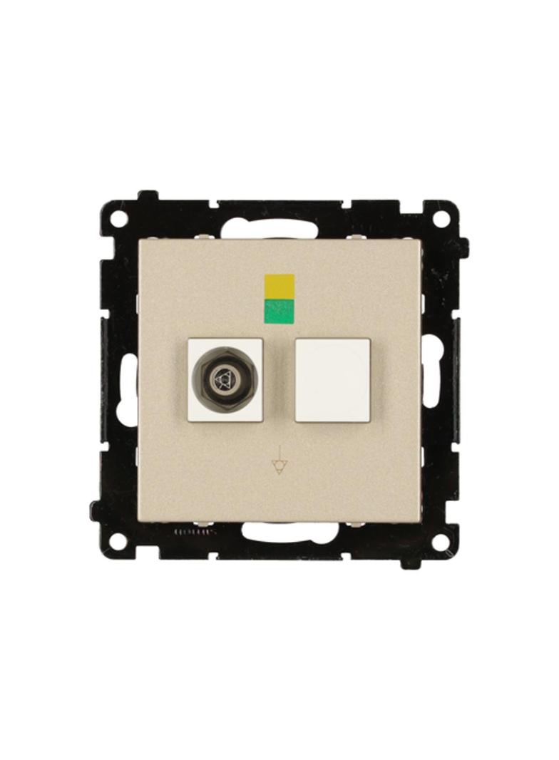 Simon 55 Gniazdo ekwipotencjalne pojedyncze Szampański mat