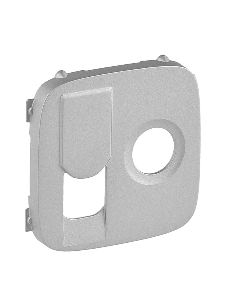 VALENA ALLURE - PLAKIETKA ALUMINIUM GNIAZDA TV + RJ45 KATEGORII 6 UTP, Legrand