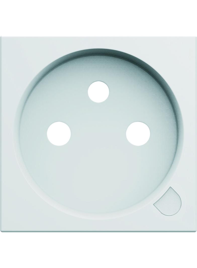 gallery Płytka czołowa do gniazda z uziemieniem 2P+E z diodą LED, 2M biały