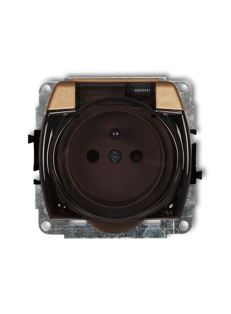 TREND Mechanizm gniazda bryzgoszczelnego z uziemieniem 2P+Z (klapka dymna, przesłony torów prądowych