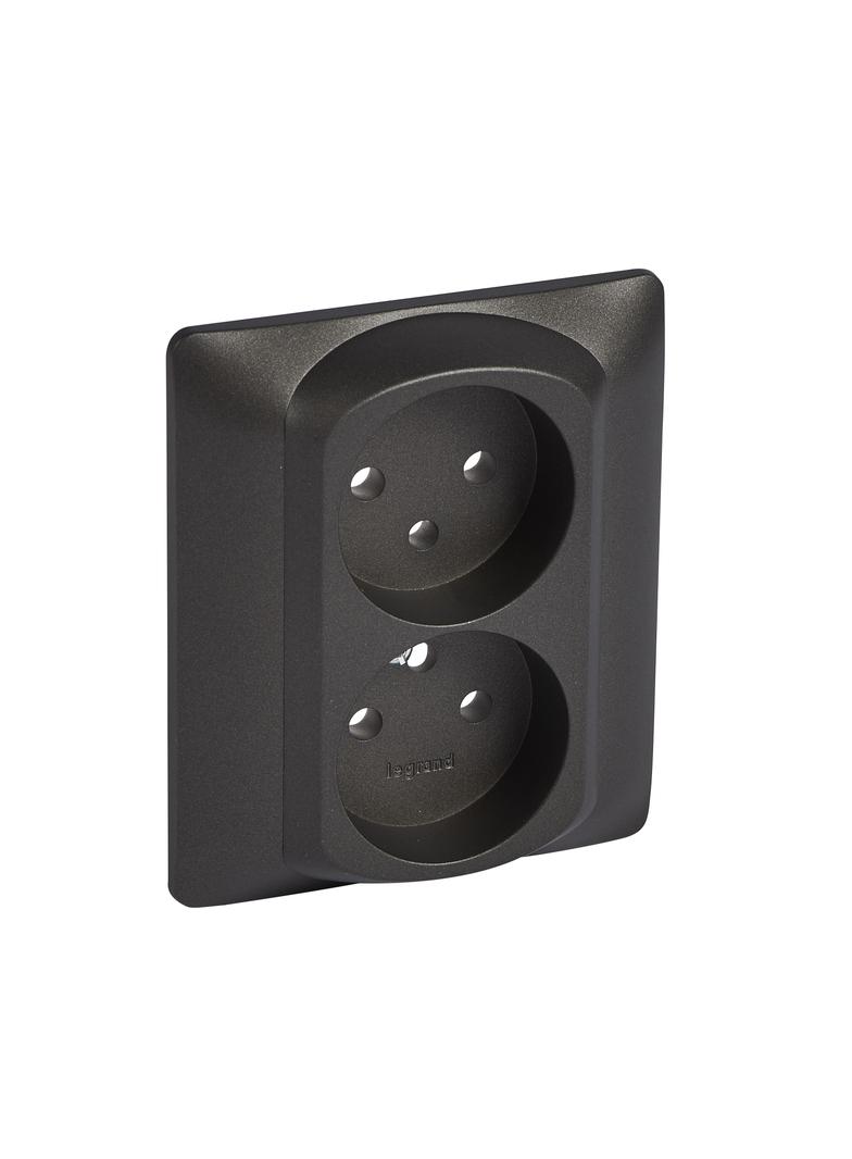 SISTENA LIFE PLAKIETKA CHOCO DO GNIAZDA PODWÓJNEGO 2P+Z, Legrand