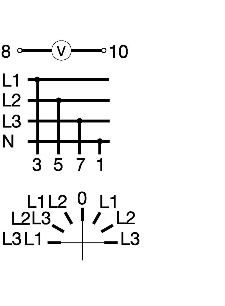 Przełącznik woltomierza 7-pozycyjny 400V 20A SK602 HAGER