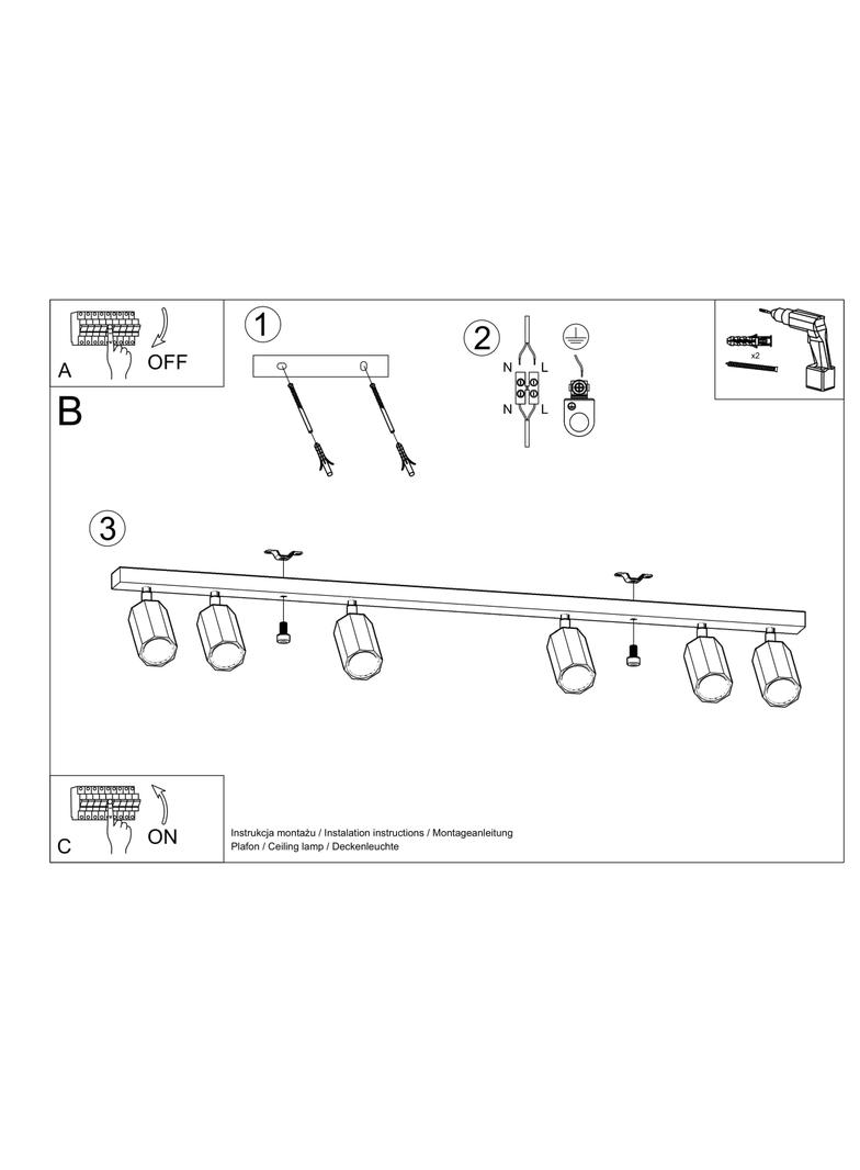 Sollux Plafon ZEKE 6 dąb SL.1032
