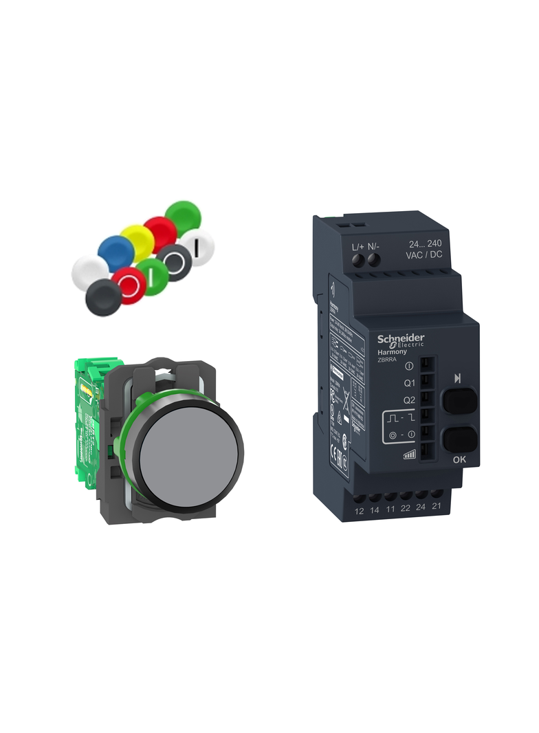 Harmony XB5 Zestaw bezprzewodowy i bezbateryjny Przycisk Odbiornik Wkładki 24-240 V AC/DC XB5RFA02 Schneider