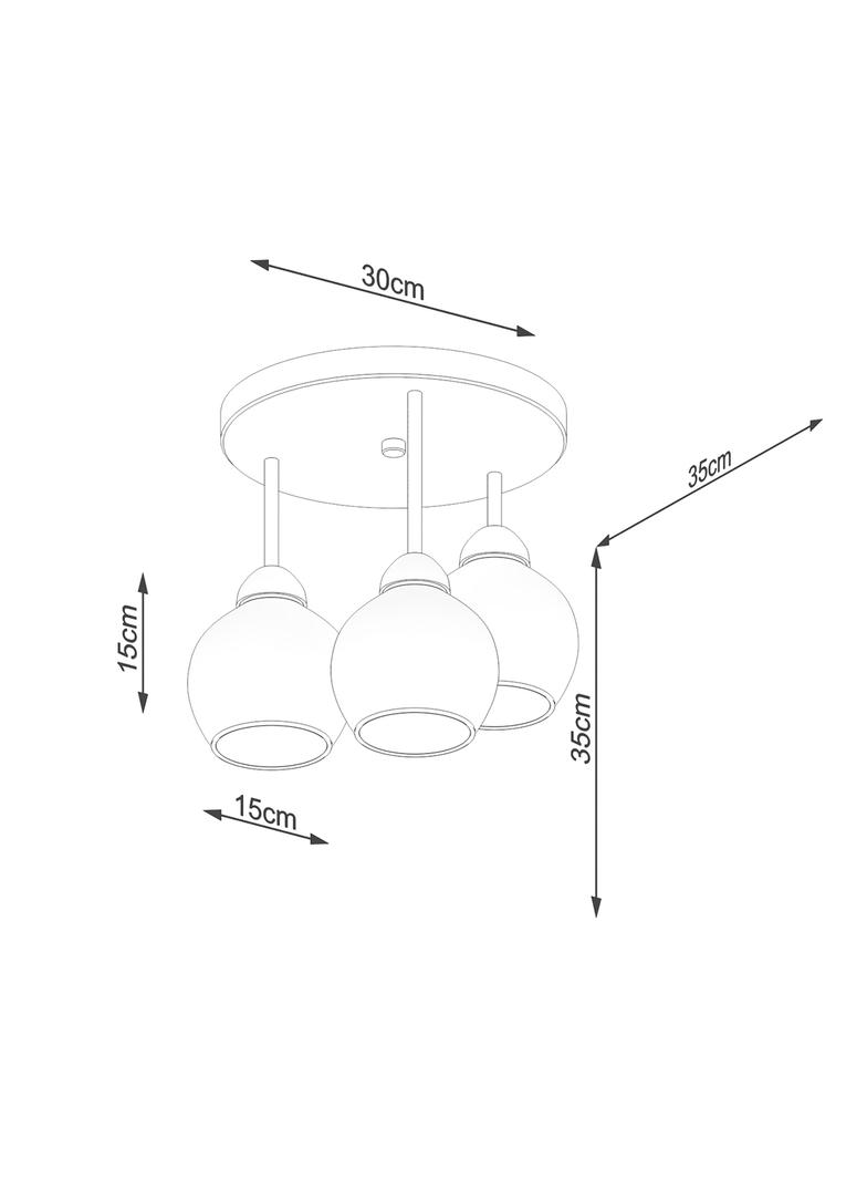 Sollux Żyrandol ALINO 3 czarny SL.1140
