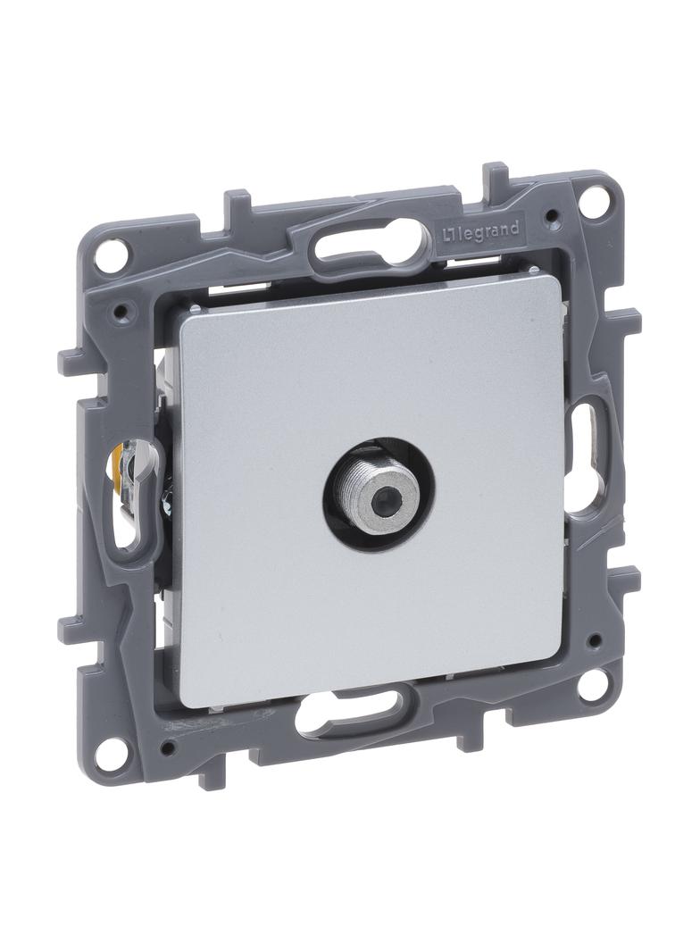 NILOE SELECTION - GNIAZDO TV -  TYPU F  KOŃCOWE DO INSTALACJI TYPU GWIAZDA 1 DB ALUMINIUM, Legrand