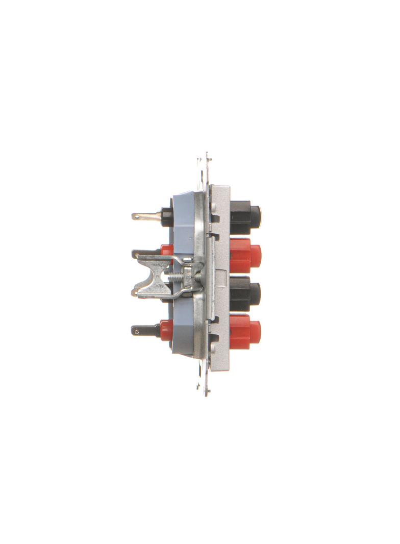 Simon 55 Gniazdo głośnikowe poczwórne 4-krotne Przekrój przewodów dla wejścia i wyjścia 2,5 mm2 Aluminium mat TGL4.01/143 KONTAKT