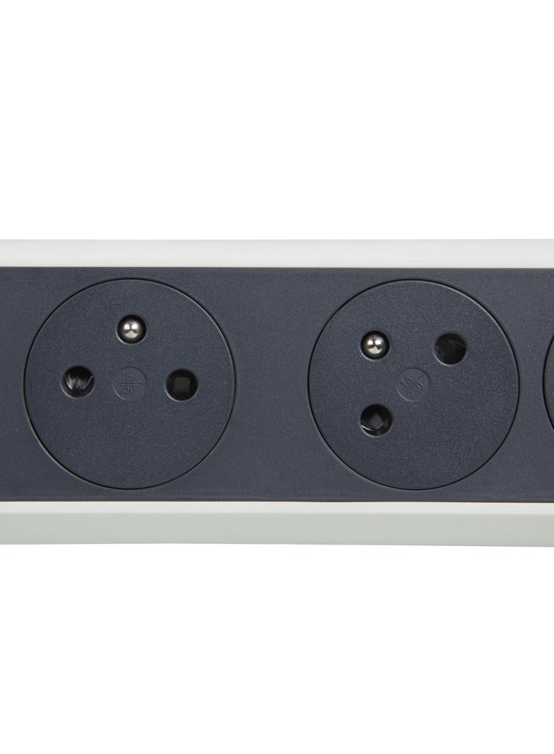 PRZEDŁUŻACZ PREMIUM, OBROTOWY, 4X2P+Z, Z PRZEWODEM 3.0 METRA 3X1.5 MM2 - BIAŁY/GRAFITOWY, Legrand