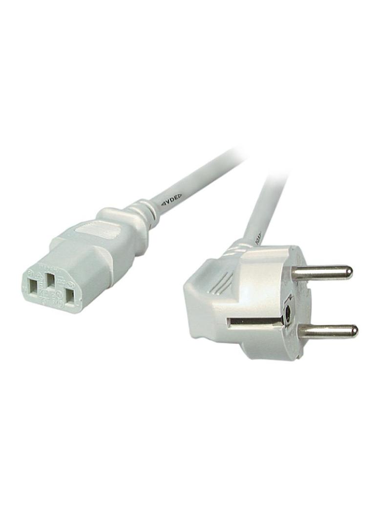 Kabel zasilający Schuko 90° - C13 180° 5m szary