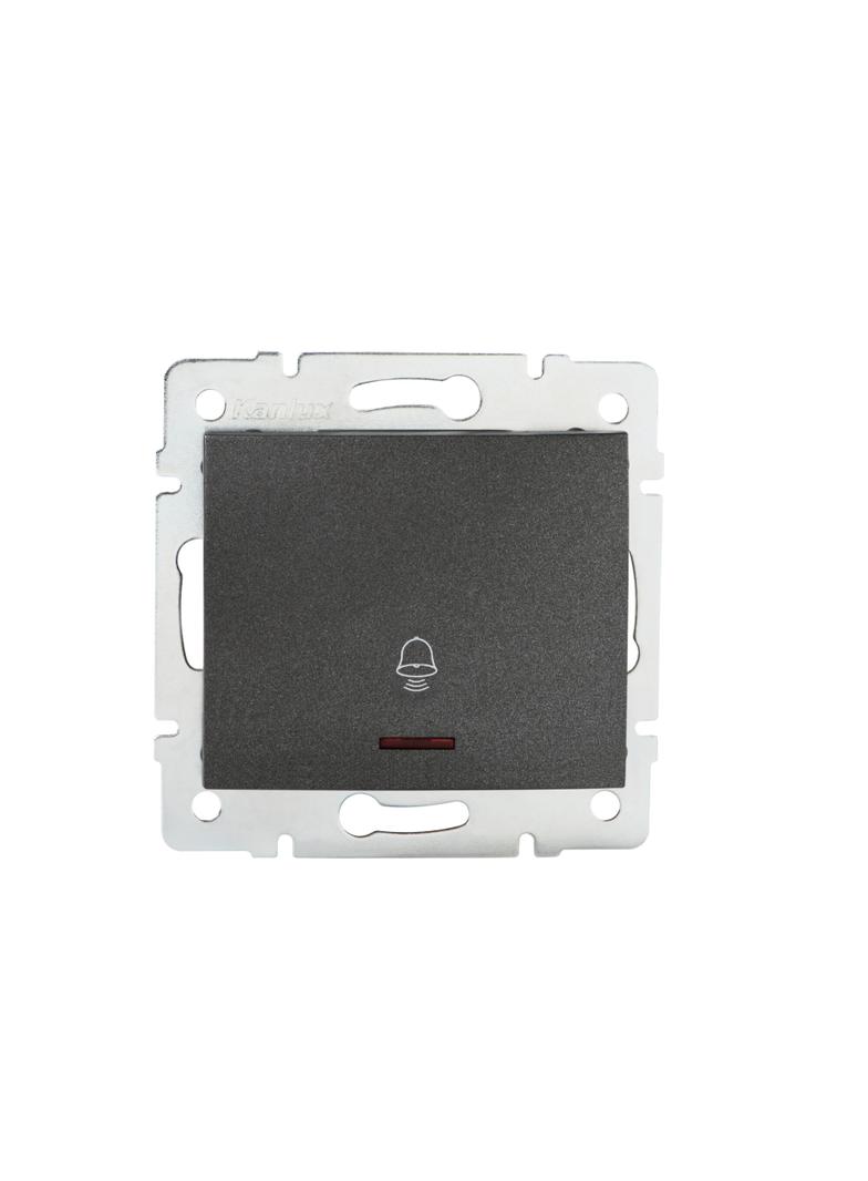LOGI Łącznik zwierny dzwonek z LED śrubowy 10AX 250V grafit 021080141 25253 KANLUX