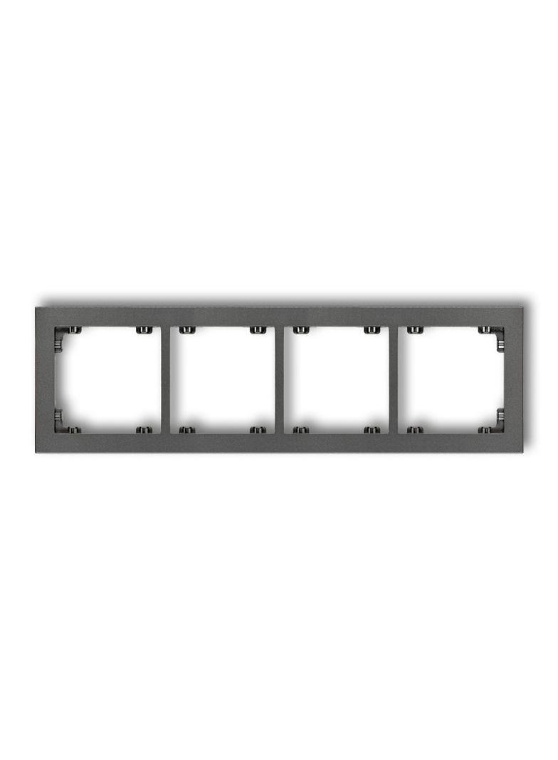 DECO Ramka uniwersalna poczwórna z tworzywa grafitowa