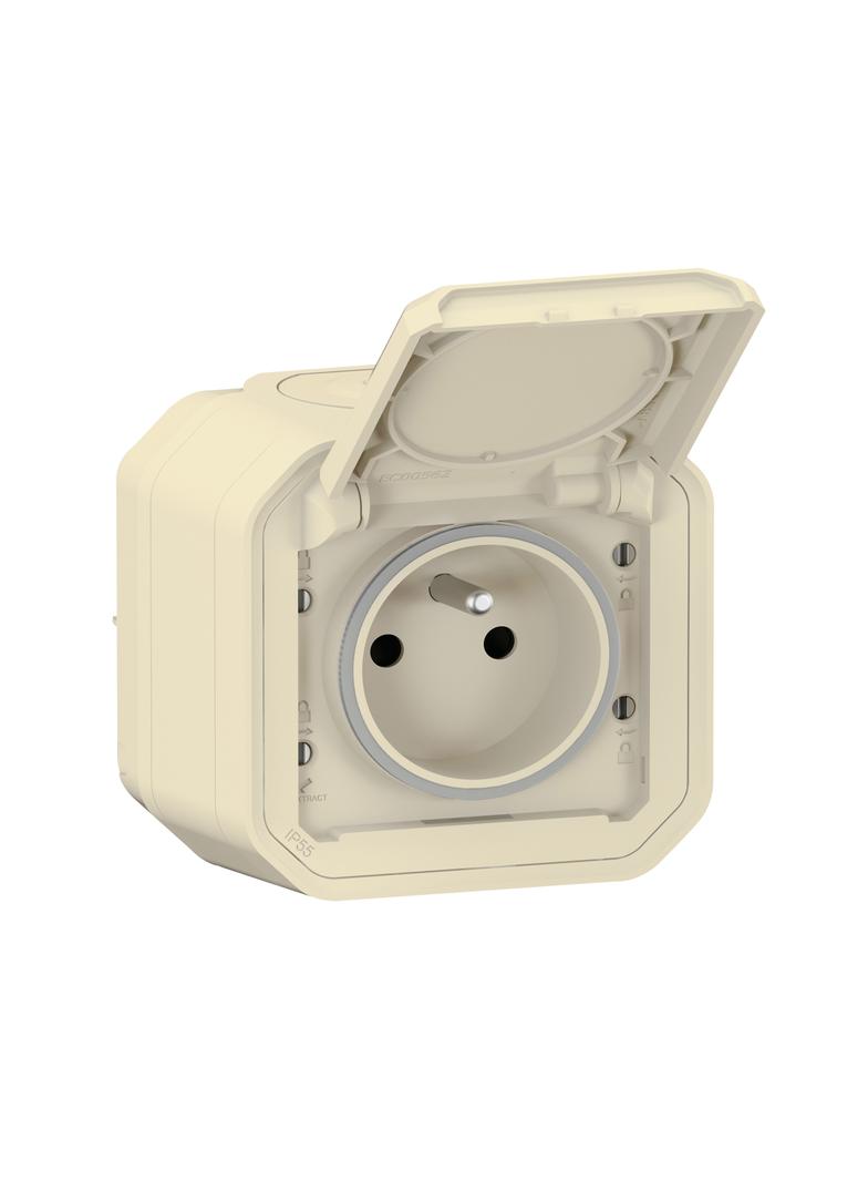 NOWE PLEXO - GNIAZDO 2P+Z ZACISKI AUTO KOMPLET NATYNKOWY 16 A - 250 V PIASKOWE 069776L LEGRAND
