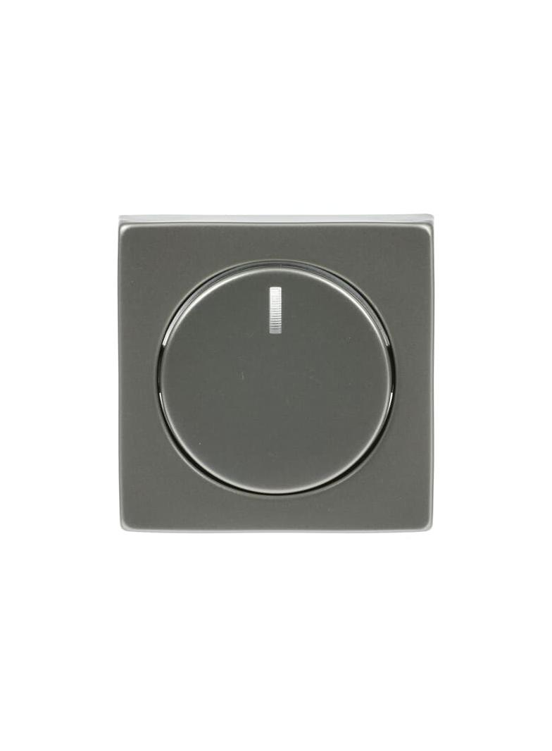 PURE Pokrywa z pokrętłem i lampką neonową Podwyższona konstrukcja Do ściemniaczy Busch-Dimmer stal s