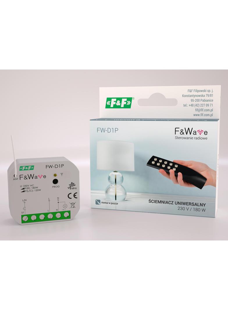 Radiowy ściemniacz uniwersalny 230V - montaż PDT 85-265V AC/DC FW-D1P F&F