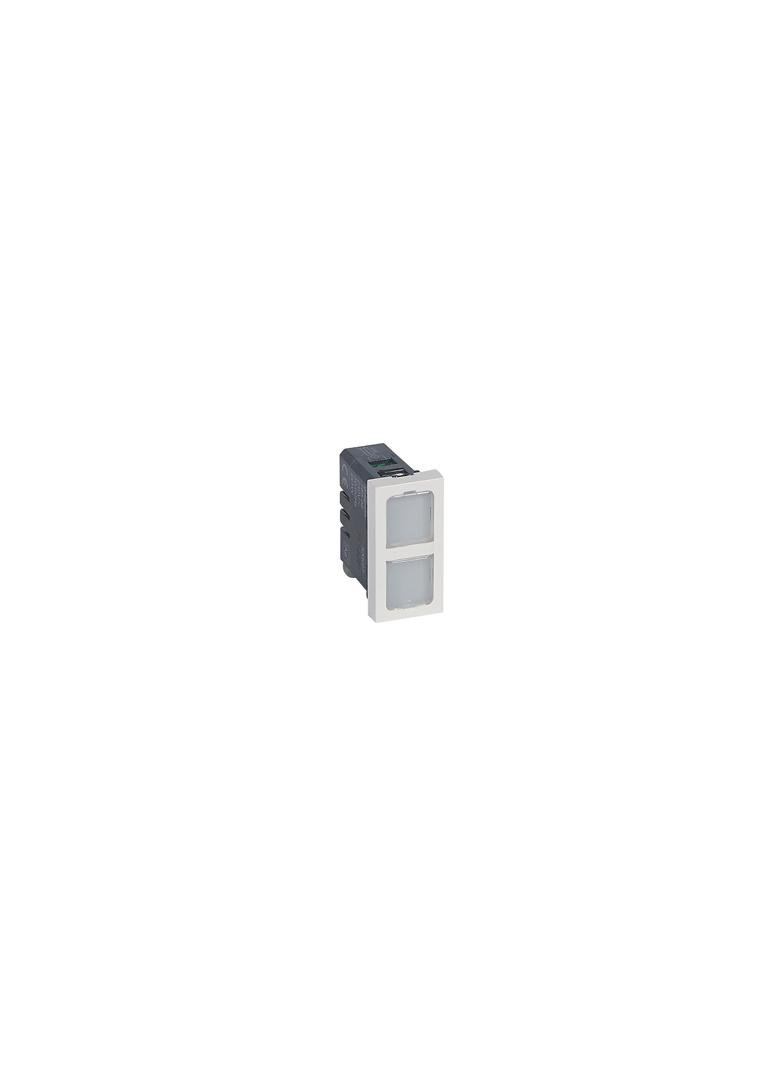 Mosaic Lampa Sygnalizacyjna Podwójna Płaska 1 Moduł Antybakteryjna 0,2W 12-24V 078552 LEGRAND