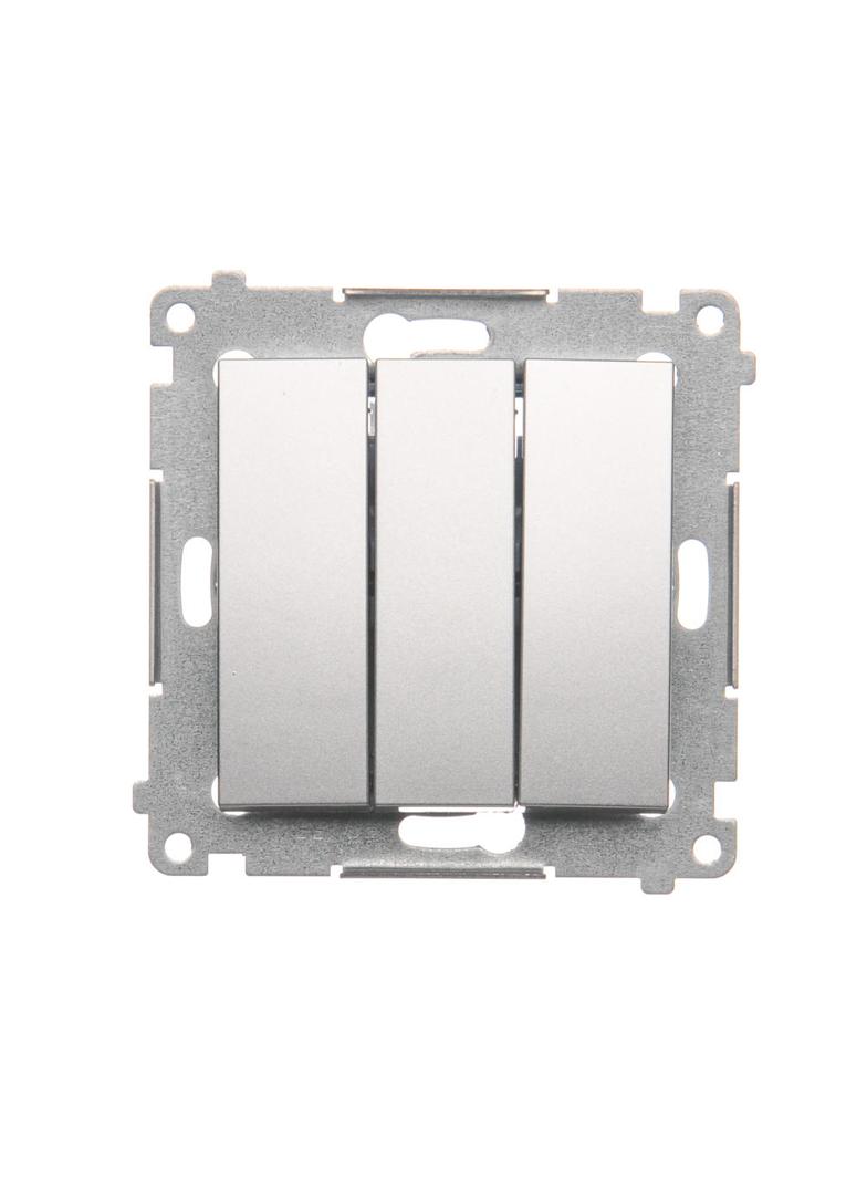 Simon 54 Przycisk potrójny 10A szybkozłączka srebrny mat