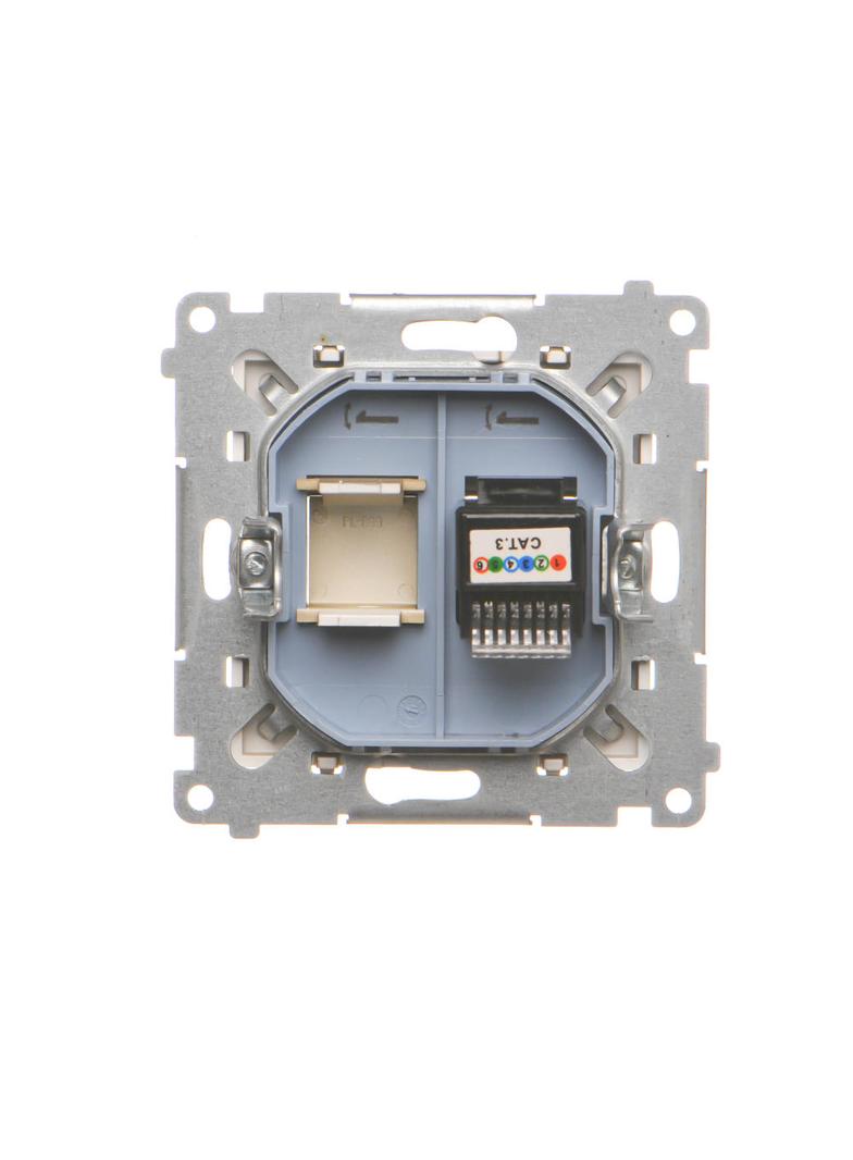 Simon 55 Gniazdo telefoniczne pojedyncze RJ12 Szampański mat