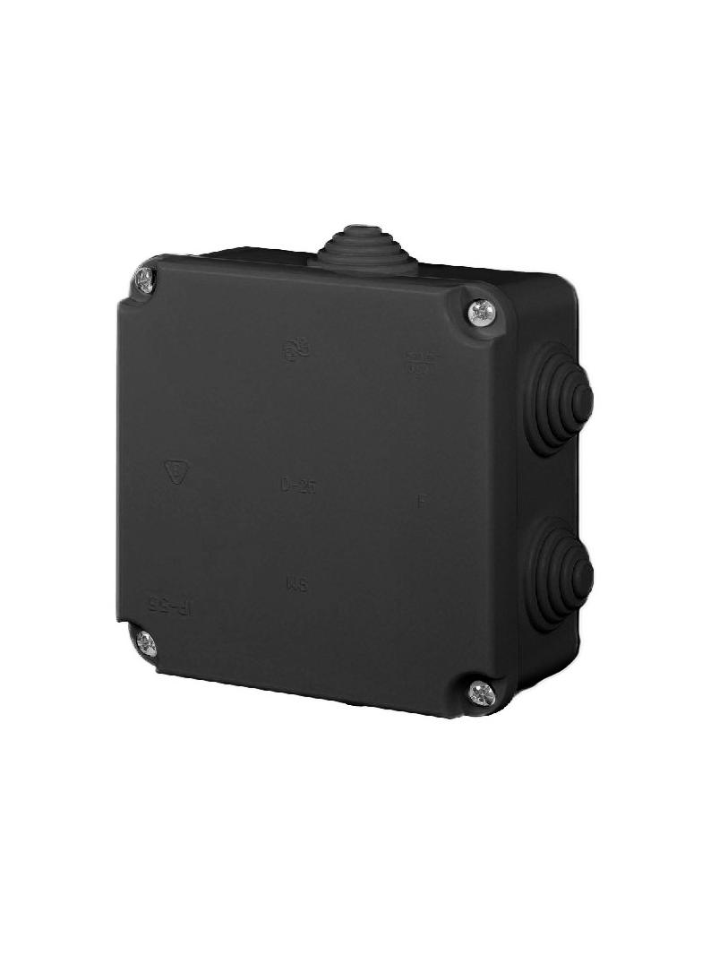 PK-2 puszka natynkowa 108x108x58 6 dławic IP 55 - kolor czarny
