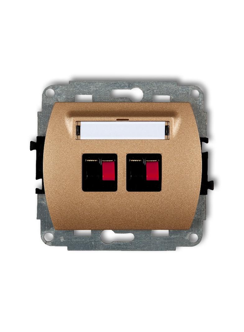 TREND Mechanizm gniazda głośnikowego podwójnego złoty metalik