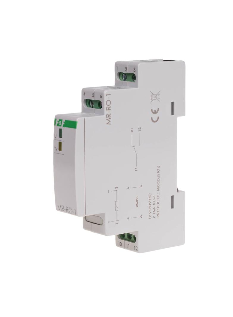 Moduł rozszerzeń wyjść przekaźnikowych z wyjściem MODBUS RTU 1-kanałowy styk 1P 16A 1 moduł MAX-MR-RO-1 F&F