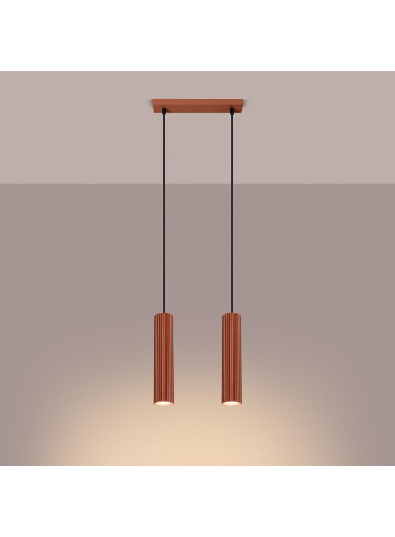 Sollux Lampa wisząca KARBON 2 ochra czerwona SL.1631