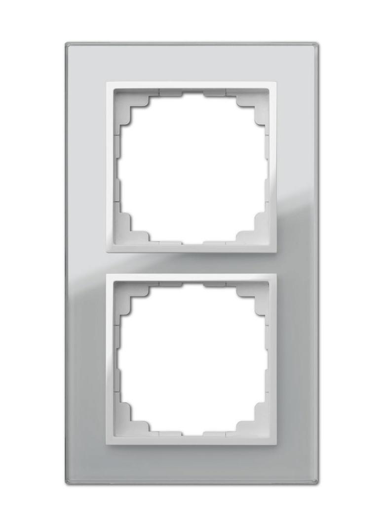 Ramka SENTIA 2x Szkło  IP 20 srebrna