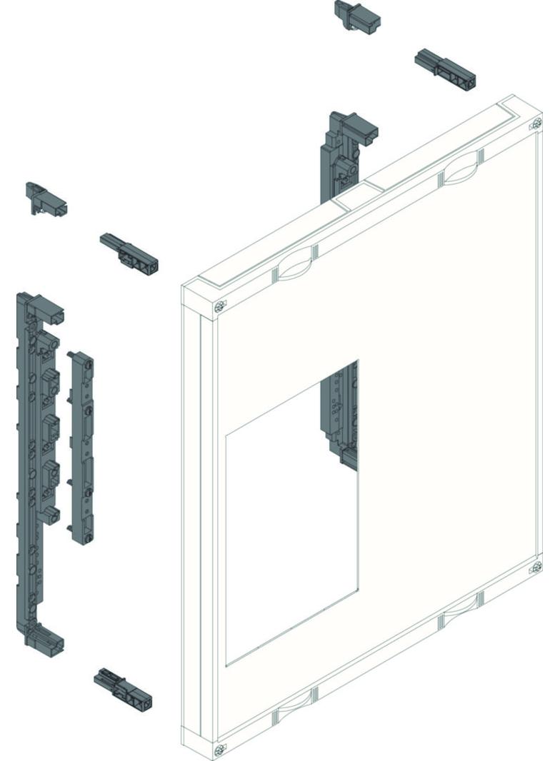 univers N Podzespół rozstaw 60mm 3-pol. 8xNH00 listwowe 600x500mm odpływ góra UE42B8N HAGER