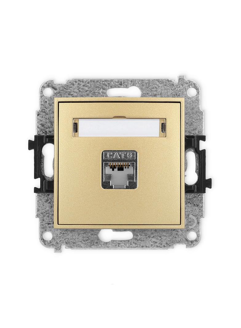 ICON Mechanizm gniazda komputerowego pojedynczego 1xRJ45, kat. 5e, ekranowany, 8-stykowy złoty