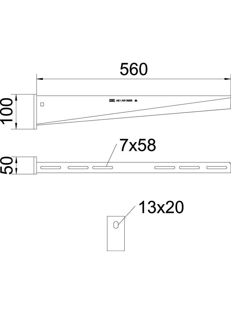 AW 30/56, WSPORNIK ŚCIENNY 560MM FT