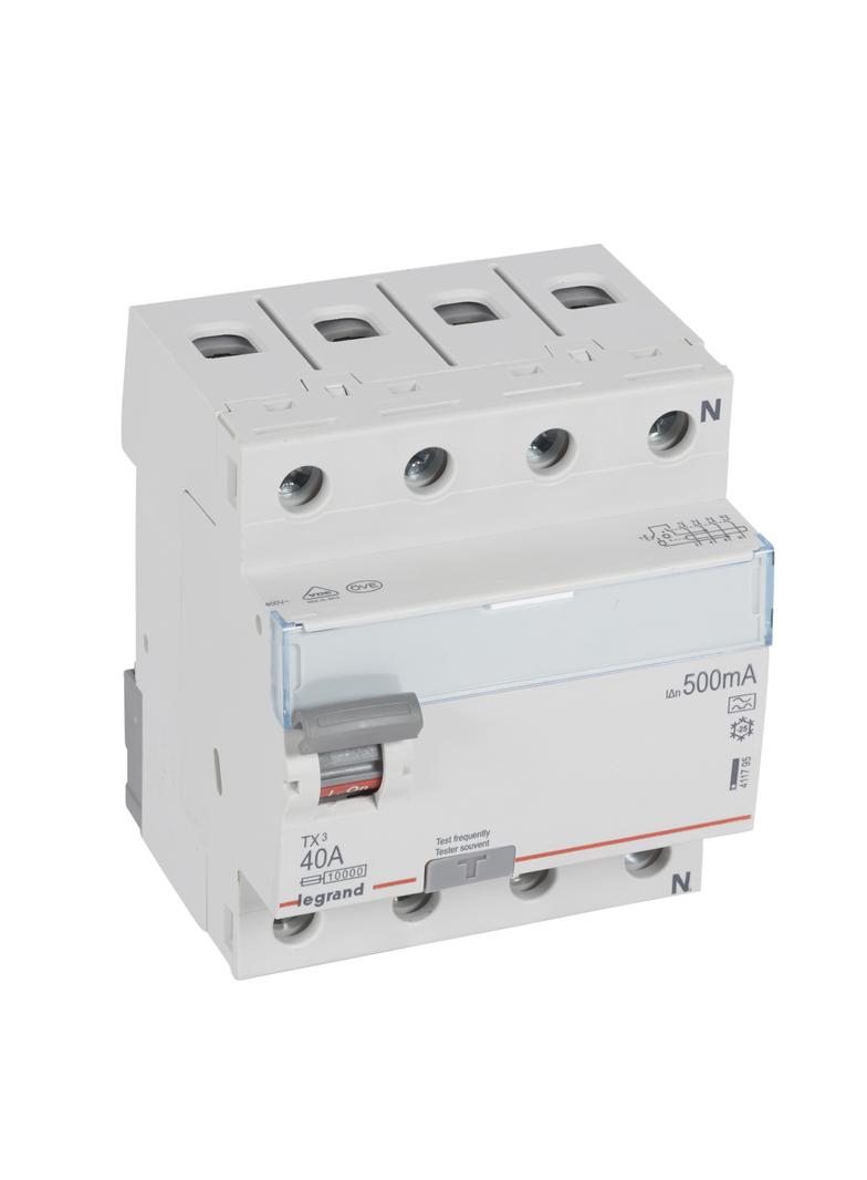 WYŁĄCZNIK RÓŻNICOWOPRĄDOWY P 304 4P 40A 500MA TYP A SERII TX3, Legrand
