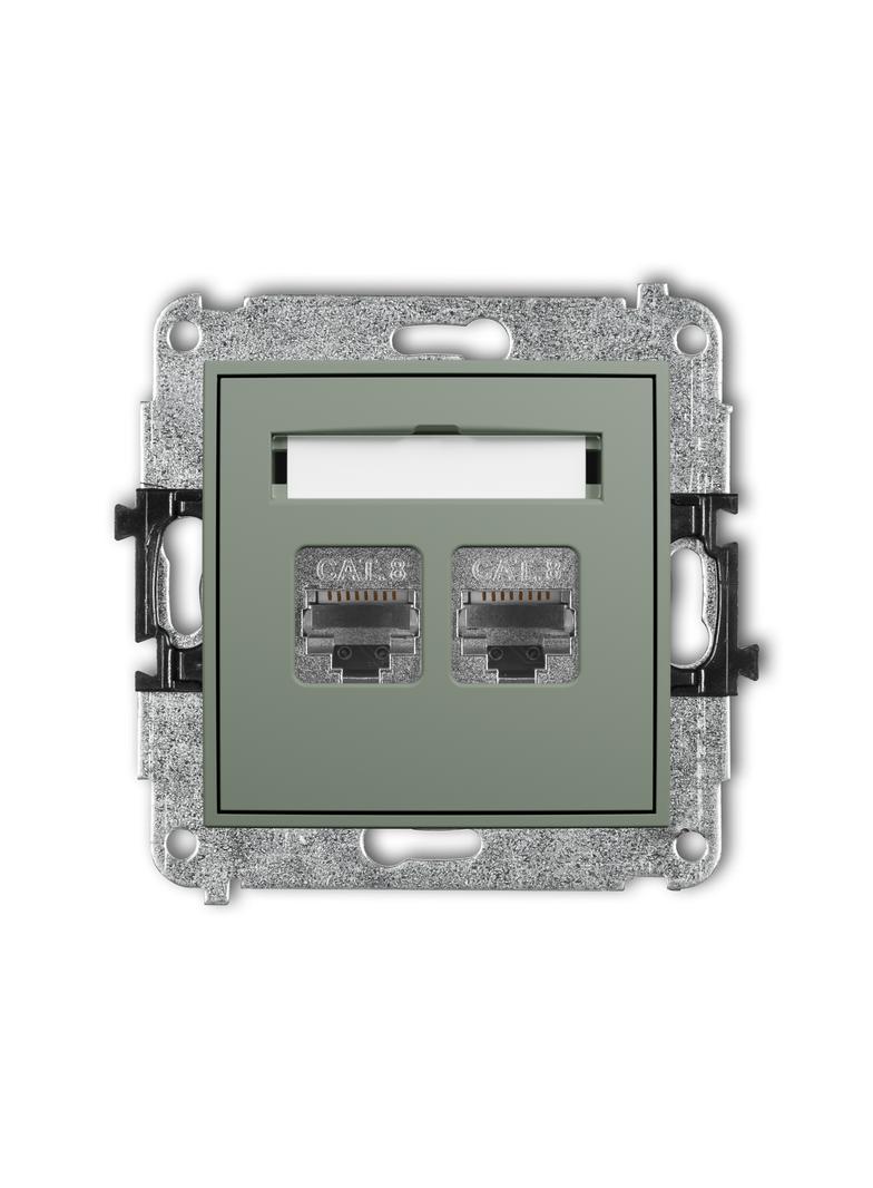 ICON Mechanizm gniazda komputerowego podwójnego 2xRJ45, kat. 8, ekranowany, 8-stykowy szałwiowy