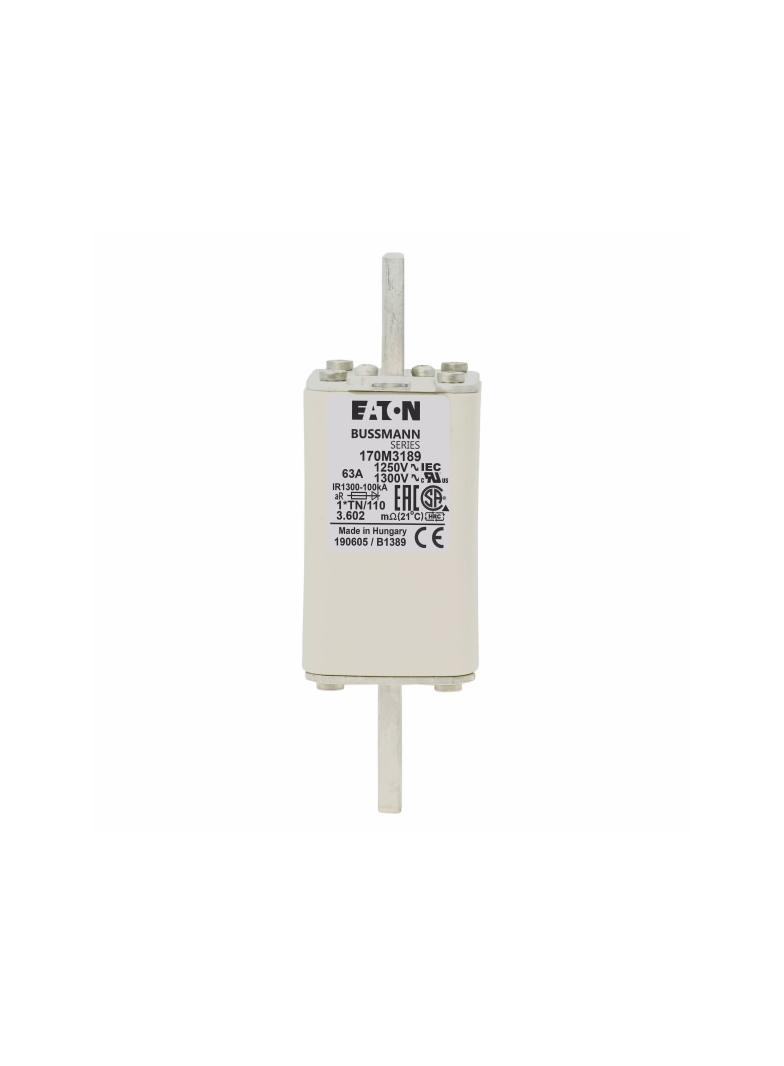 FUSE 63A 1250V 1*TN/110 AR CU Wkładka szybka 63A AC 1250V rozmiar 1 45x58x138 mm aR, 170M3189 EATON