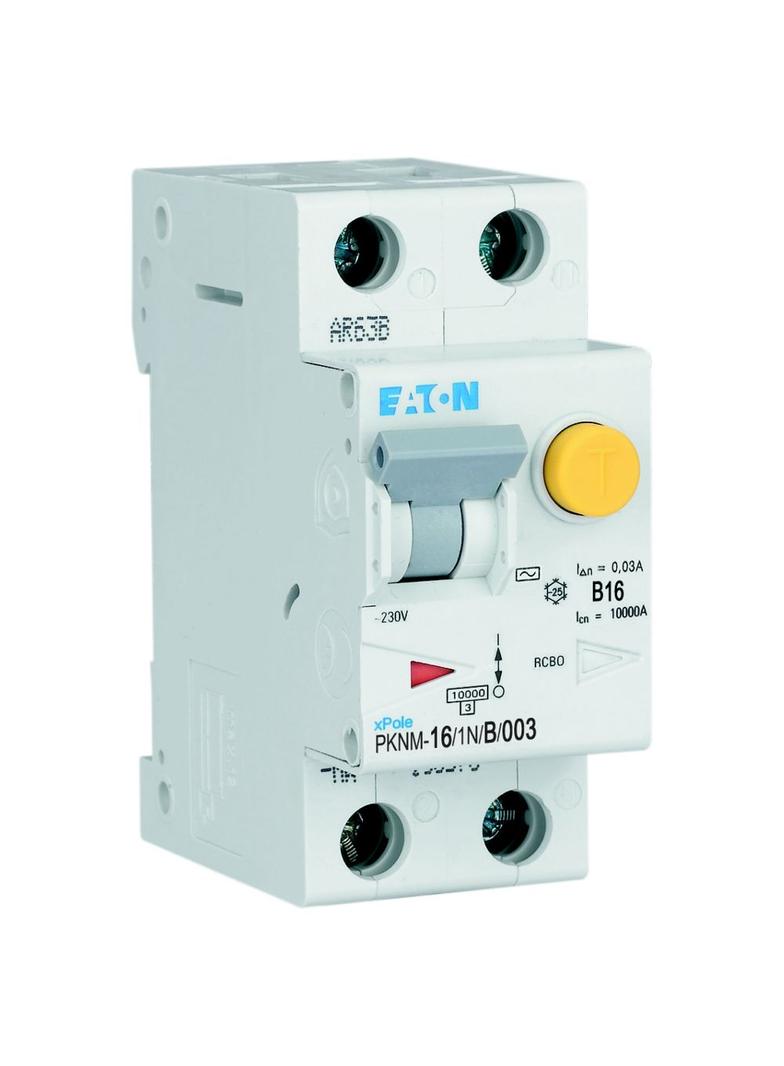Wyłącznik różnicowo-nadprądowy 2P 16A B 0,03A typ AC PKNM 16/1N/B/003 236200 EATON