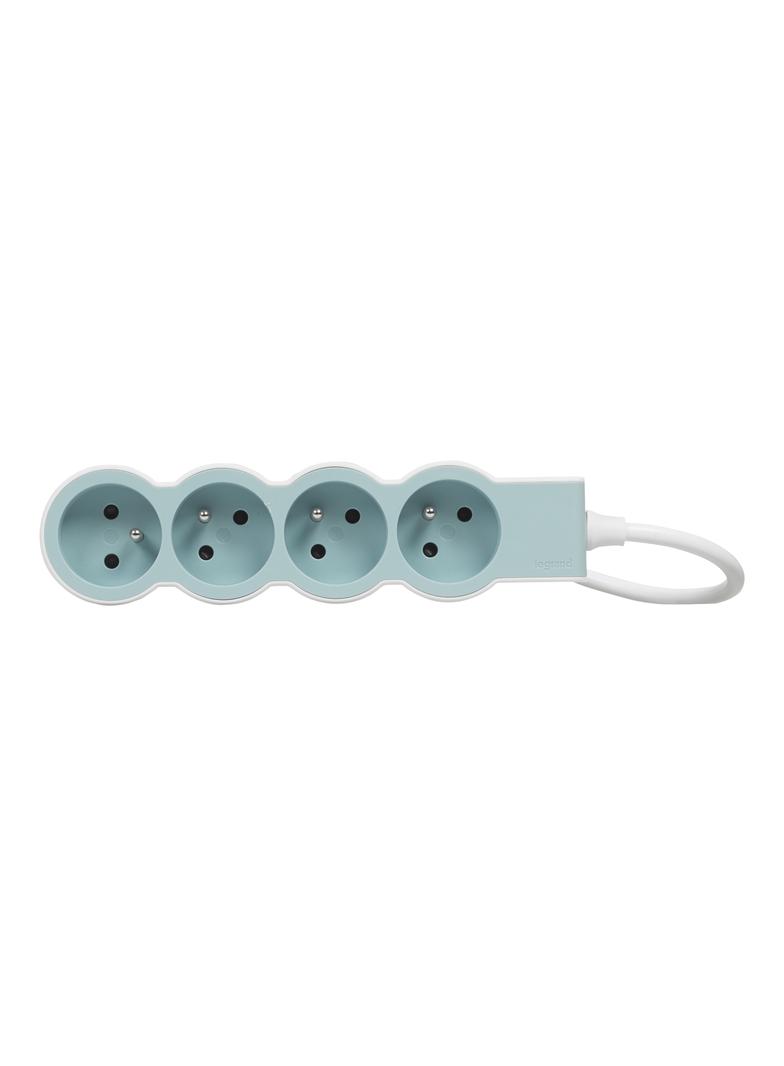 PRZEDŁUŻACZ STANDARD 4X2P+Z, Z PRZEWODEM 1.5 METRA 3X1.0 MM2 - BIAŁY/BŁĘKITNY, Legrand
