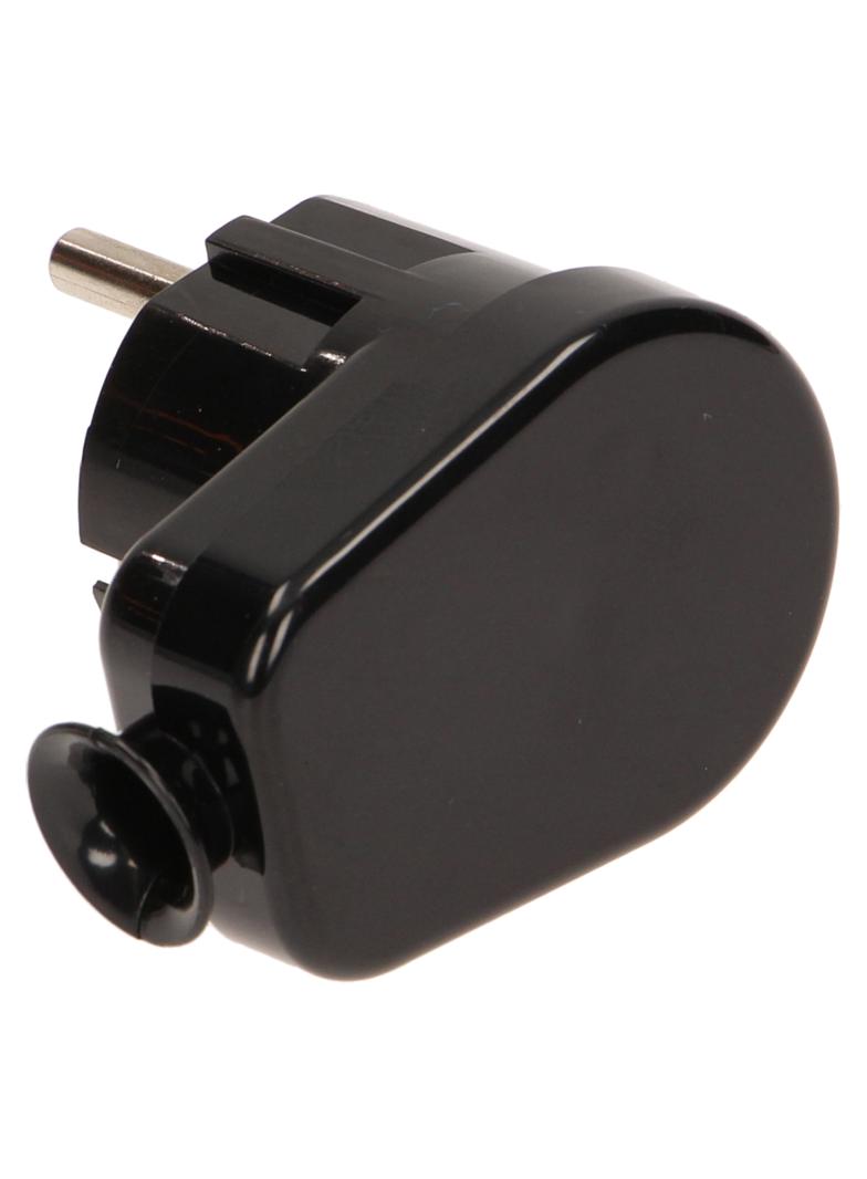 Wtyczka kątowa Schuko czarna WT-16U/CZARNY ORNO