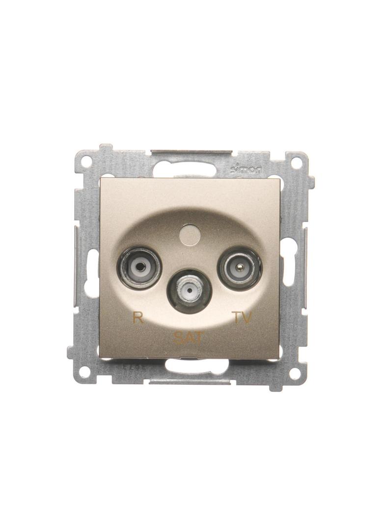 Simon 54 Gniazdo antenowe R-TV-SAT przelotowe złoty mat