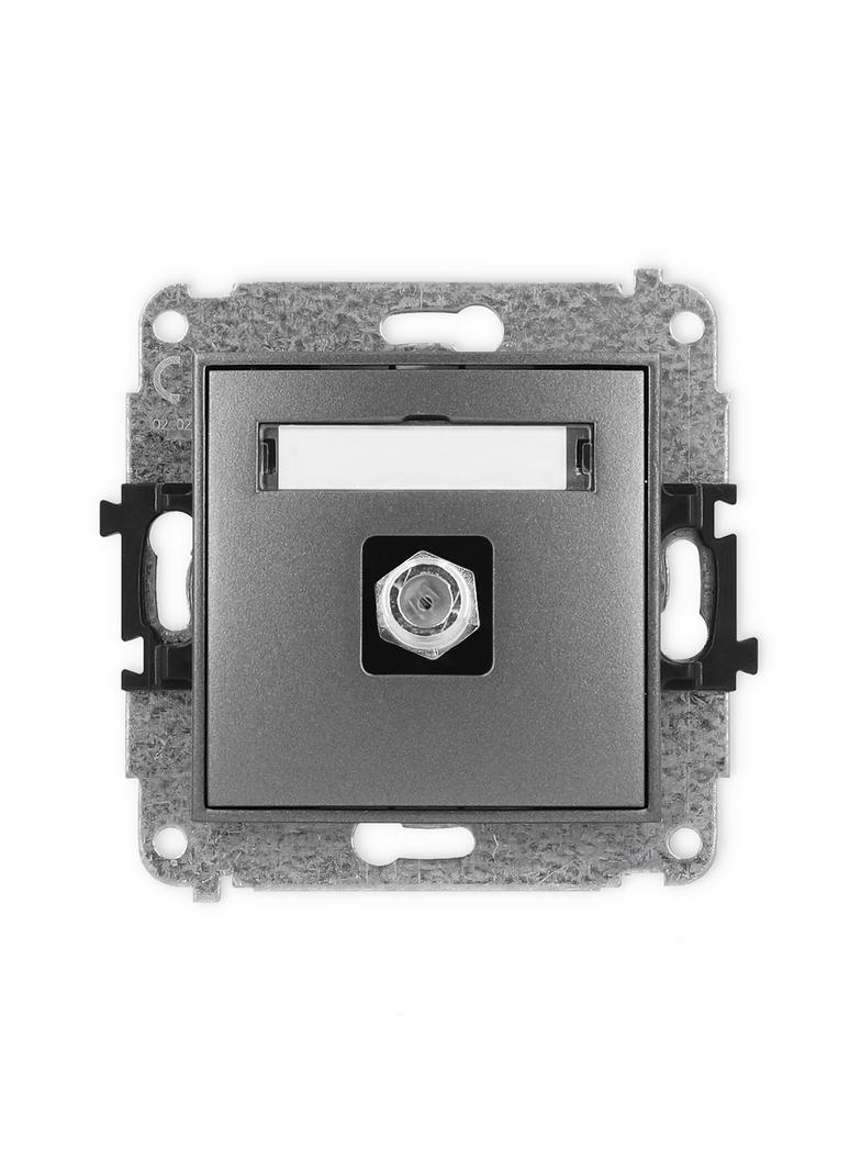 MINI Mechanizm gniazda antenowego pojedynczego typu F (SAT) niklowany grafitowy