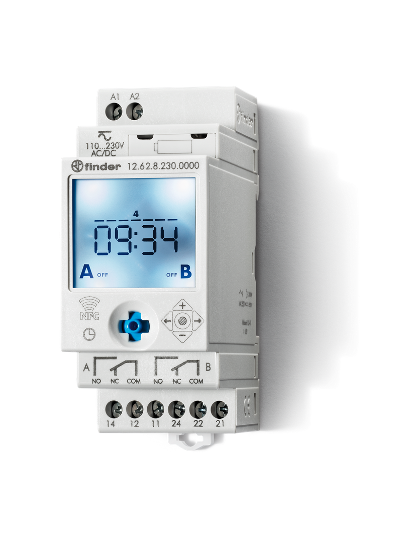 Zegar sterujący serii 12: 2P 16A 110…230V AC/DC 12.62.8.230.0000 /5szt./ FINDER